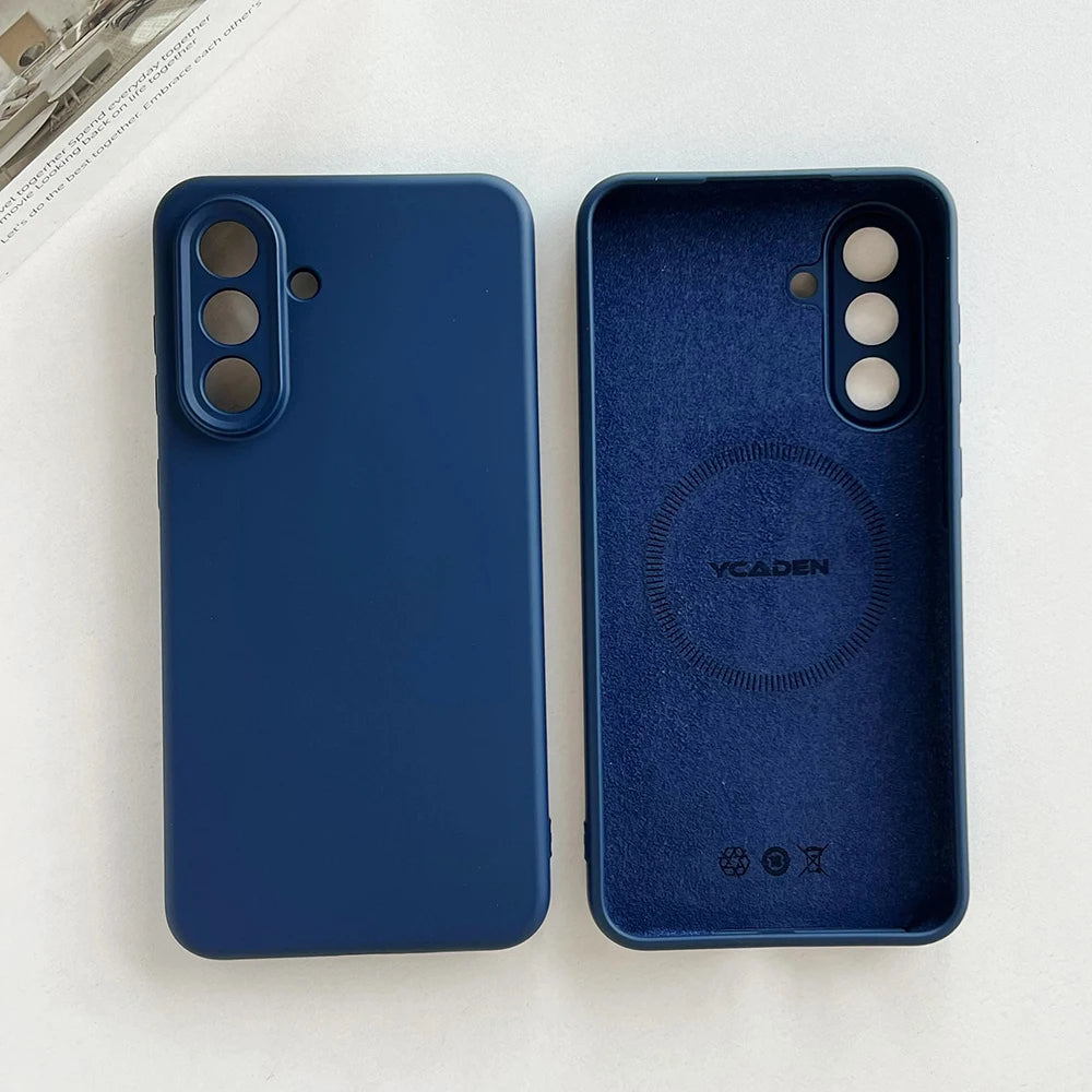 Original Liquid Silicone Magnetic Case For Samsung Galaxy S26 S25 S24 S 26 Ultra Plus S26Ultra Cases Wireless Charge Soft Cover