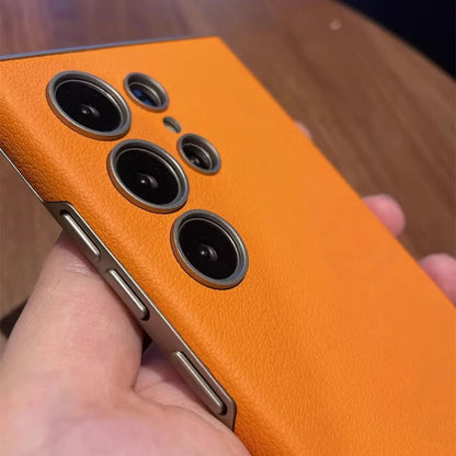 For Samsung Galaxy S25 S24 S23 Ultra 24ultra Leather Curved Case Luxury Business Ultra Thin All Inclusive Shockproof Pc Cover