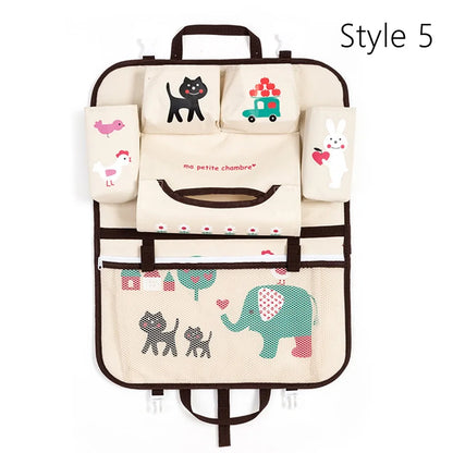 1Pcs New Large Capacity Car Seat Back Storage Bag Cartoon Multi-functional Seat Organizer Seat Hanging Bag Baby Kids Toys