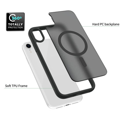 For iPhone XR 6.1 Inch Matte Magnetic Case, Compatible with MagSafe Drop Protection Slim Translucent Cover For iPhone 11