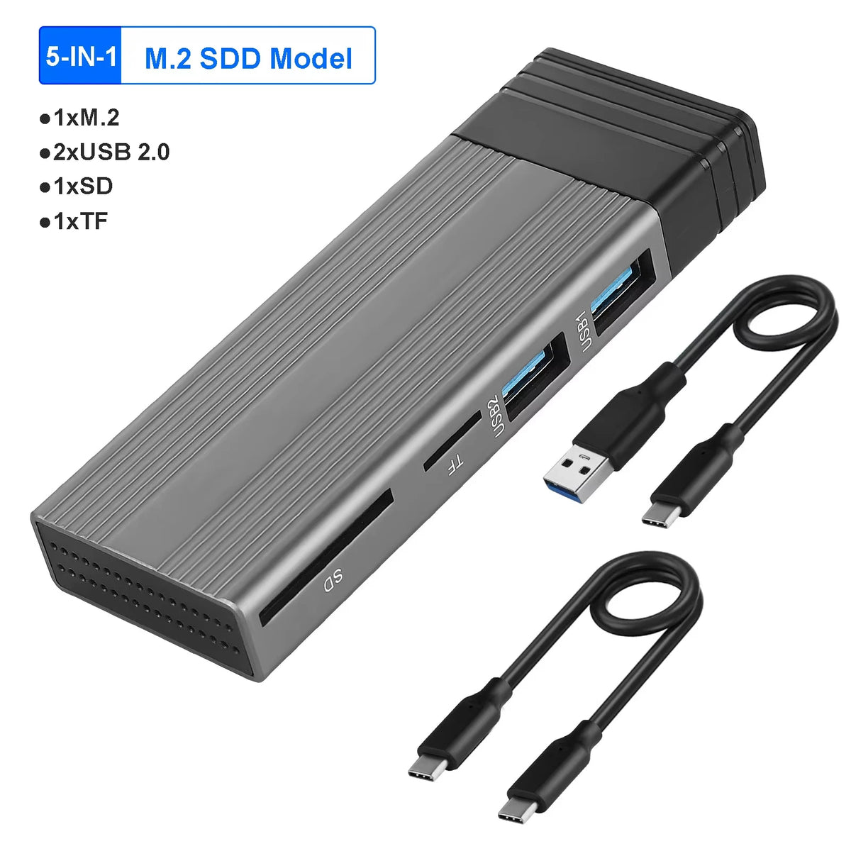 8-in-1 USB 3.2 Hub With Disk Storage Function M.2 SATA NVME SSD Type C to HDMI-Compatible Splitter SD/TF Reader For Macbook Pro