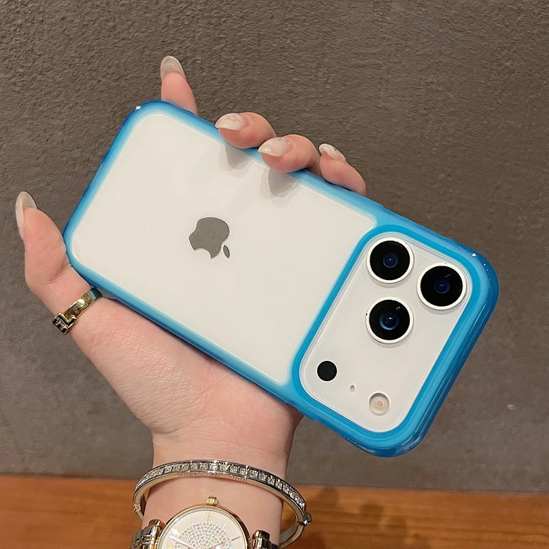 Luxury Transparent  Acrylic Phone Case For iPhone 13 14 15 16 17 18 Pro Max Shockproof Clear Bumper Back Cases Cover