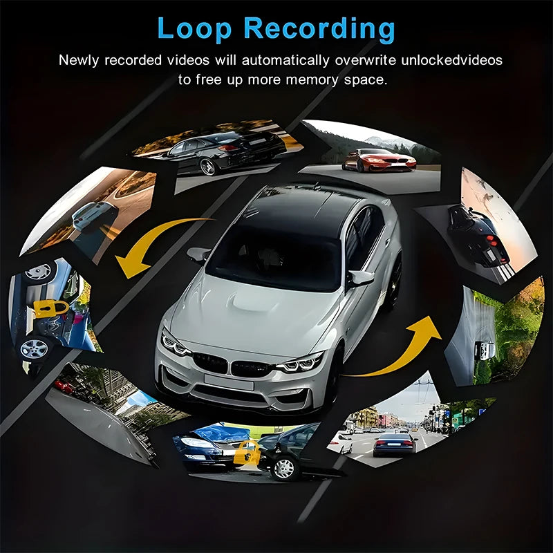 Deusvan 3 Cameras Dash Cam For Cars 1080P Car Camera Video Recorder Front inside Rear View Camera Car DVR Black Box Car Assecories