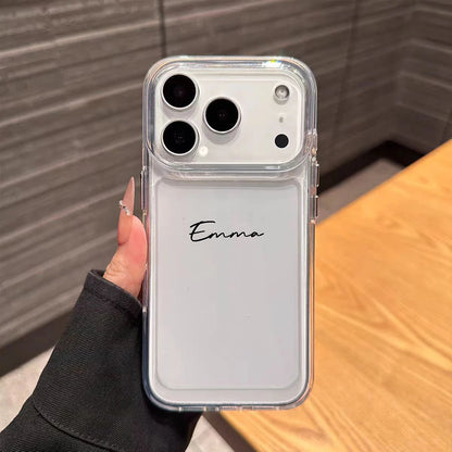 Personalized Clear Phone Cover Customized Name For iPhone18 17 16 15 14 13 12 11 Pro Max TPU Shockproof Transparent Back Case