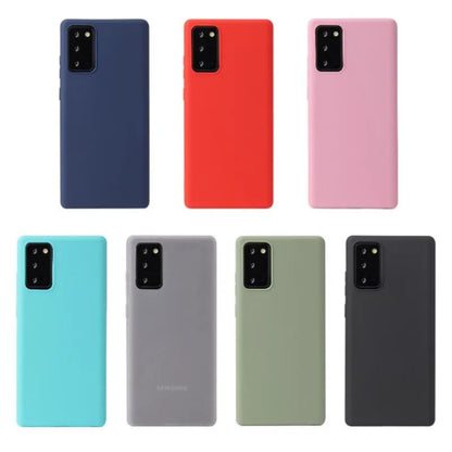 For Samsung Galaxy S20 S20 Ultra S9 S10 lite S10e Note 8 9 10 Plus A10 A20 A50 A70 M10 M20 Solid Color Silicone Cover Case