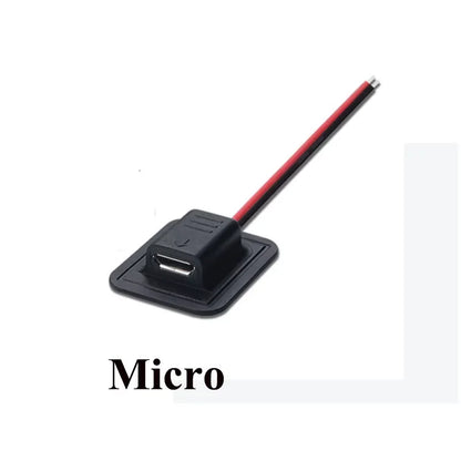 1Pcs DC 5.5*2.1 / Micro USB Type-C Female 2P Wire Type USB C Pigtail Cable Extension Power Cable USB-C Plug to 2 Pin Bare Wire