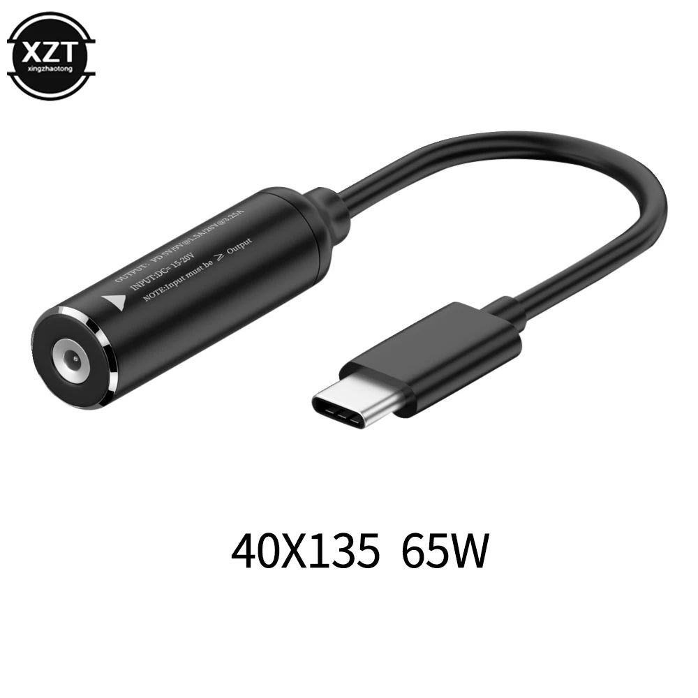 65W DC to USB C PD Power Adapter Converter 5.5X2.5 7.4X5.0 4.5X3.0 Laptop Charger to Type C Connector for Xiaomi Samsung Lenovo