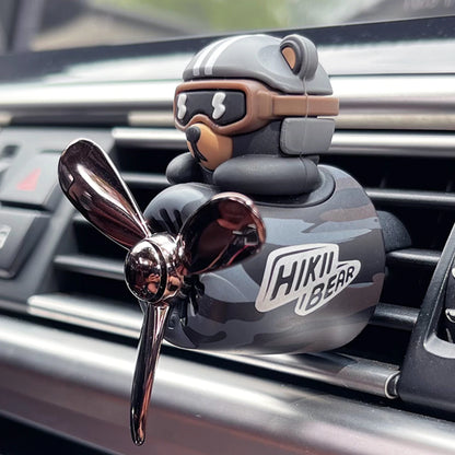 Rotating Propeller Plane pilot bear car air fresheners vent clip ornament decorations accessories perfume fragrance diffuser men
