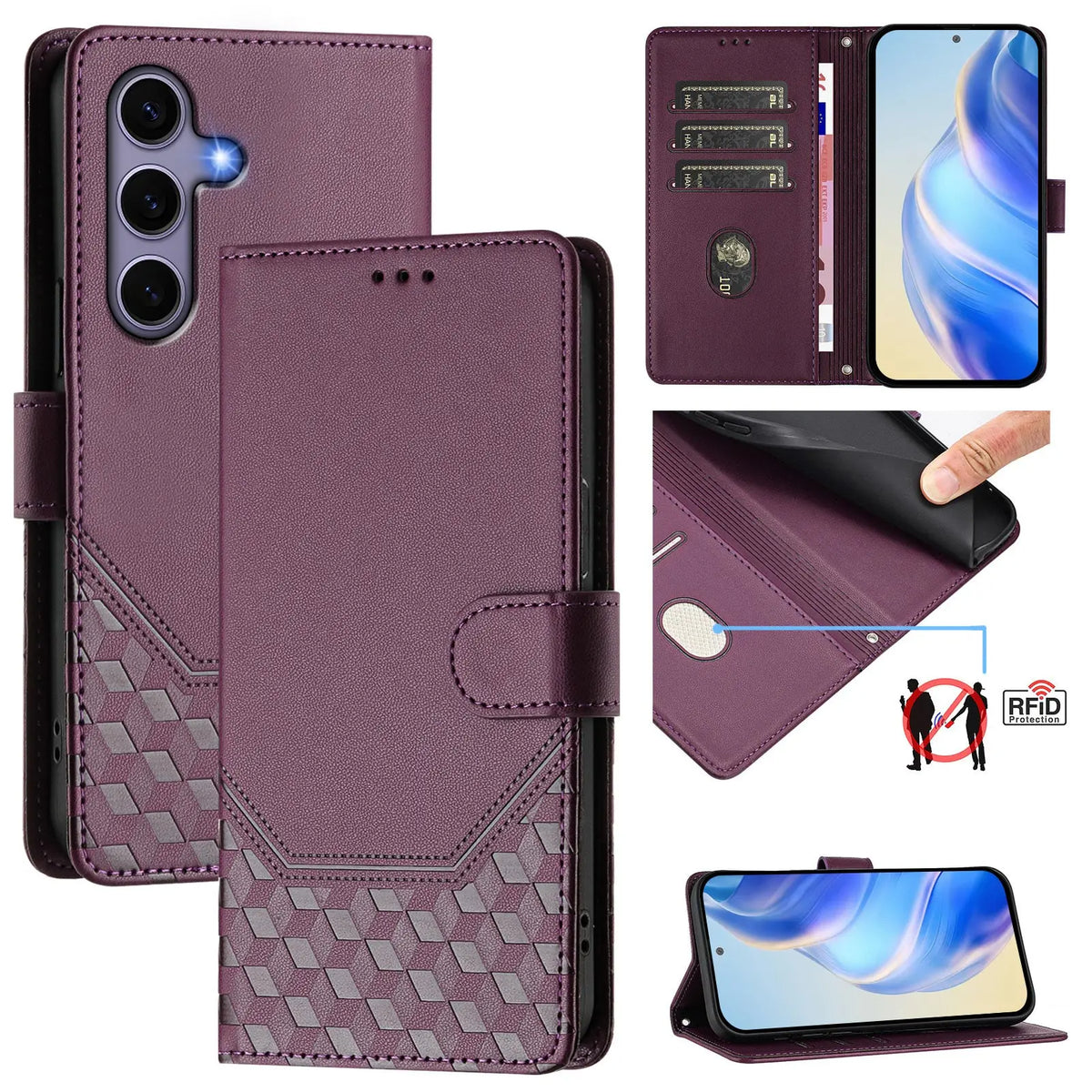 3D Leather Phone Wallet Case Book For Samsung Galaxy S26 S25 S24 S23 S22 S21 S20 Ultra FE Plus S10 S9 S8 Plus Edge Flip Cover