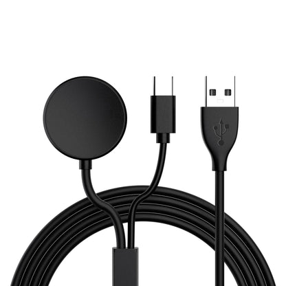 USB 2-in-1 Replacement Charger for Samsung Galaxy Watch Ultra/8/7/6/6 Classic/5 Pro USB-C Smartwatch and Phone Charger