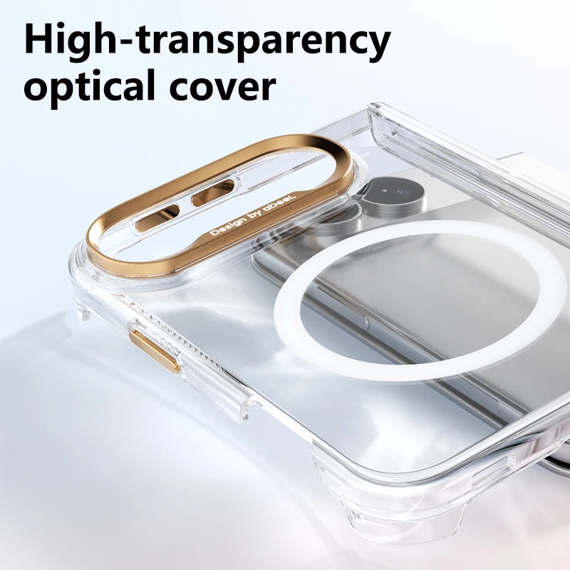 Luxury for Magsafe Magnetic Shock Resistant Protective Case, for iPhone Duo with Central Hinge Frame anti Drop Protective Cover
