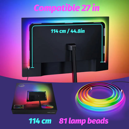 RGB Computer Monitor Screen SYNC Light Strip Backlights Light Bar Sync with Screen Color/Music Double USB Desk Gaming