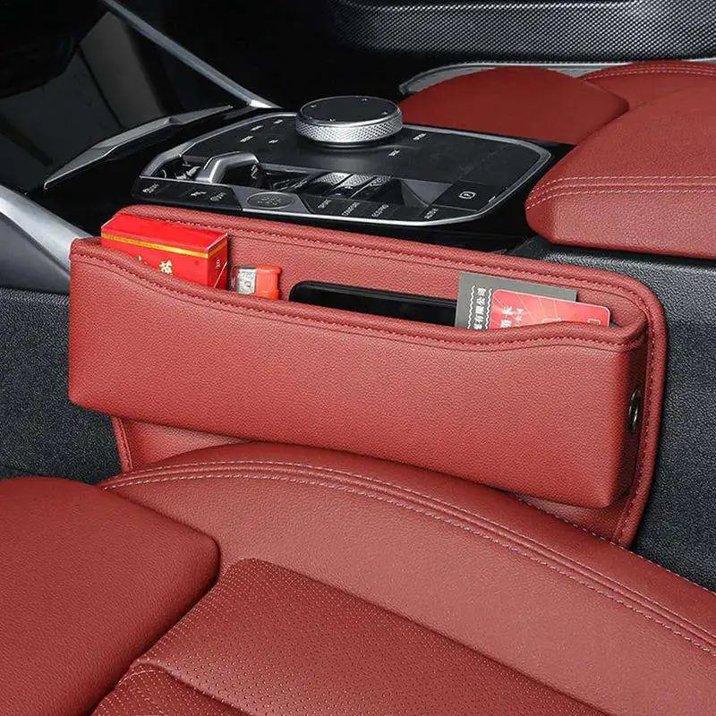 1pcs Universal Leather Car Seat Gap Organizer Multifunction Console Crevice Filler Side Storage Box Car Interior Storage Pocket