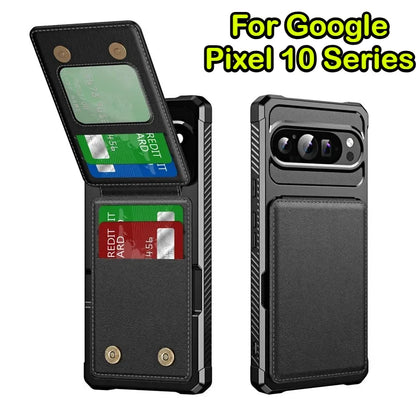 New PU Leather Flip Wallet Card Slot Bag Stand Back Case for Google Pixel 10 A 9 8 7 Pro XL A Shockproof Protective Phone Cover