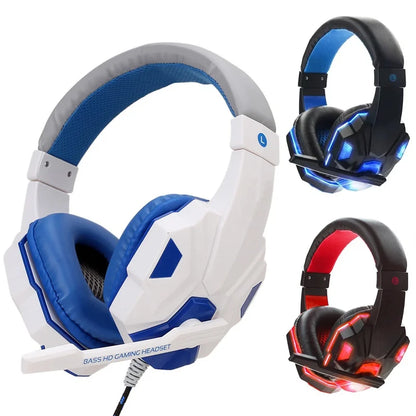 Gaming Wired Headphones 3.5mm Bass Stereo Gamer Music Headset With Microphone Earphone For PS4 Xbox One Switch Phone Laptops PC