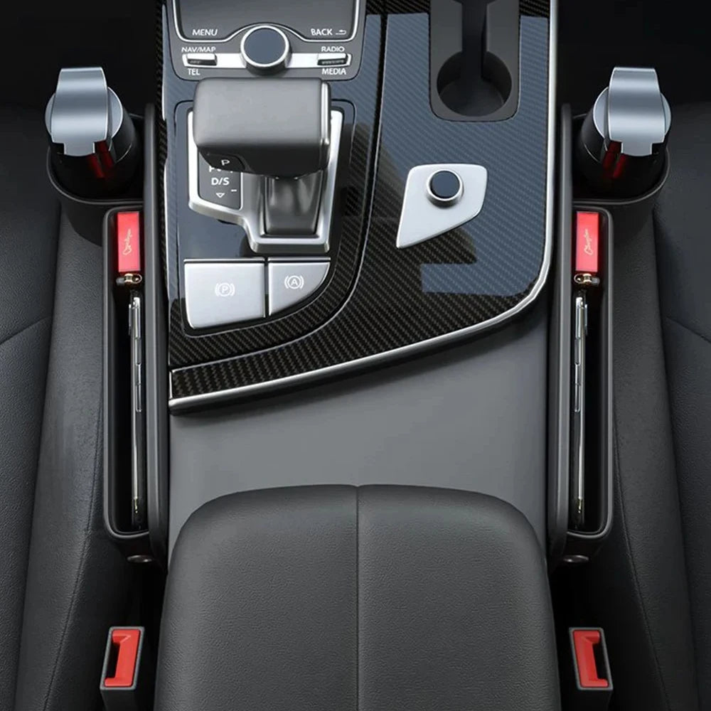 Car Seat Gap Water Cup Holder Leather Universal Crevice Side Storage Box Driver Front Auto Seat Gap Filler Organizer In the Car
