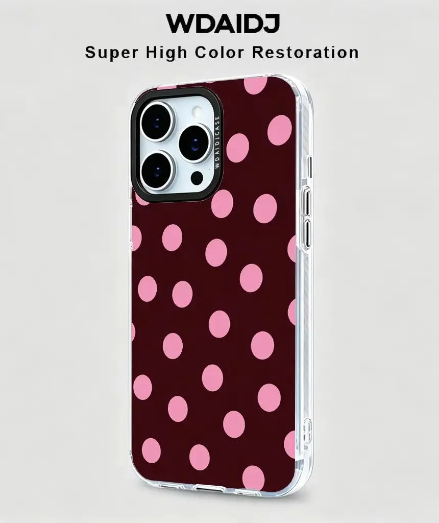 Playful Classic Polka Dot Pattern Phone Case For iPhone 13 14 15 16 17 Eye Catching Sweet Design