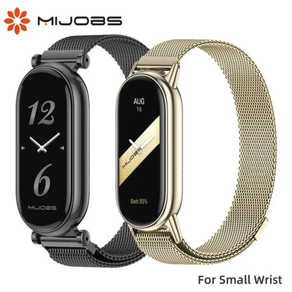 Mi Band 10 9 8 Strap Metal Smart Bracelet Milanese Girls Women Small Wrist Band For Xiaomi Mi Band 8 9 Smart Watch