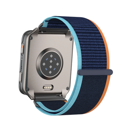For Garmin Venu X1 Watch Strap Nylon Two-Section Wristband Smart Breathable Metal Mid-Ring Loop Replacement Watch Strap