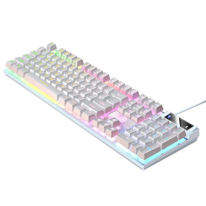 Wired USB Gaming Keyboard with Backlight, 104 Key Gamer Keyboard for Computer/Laptop/PC, Ergonomic Design,Office Gaming Accessor