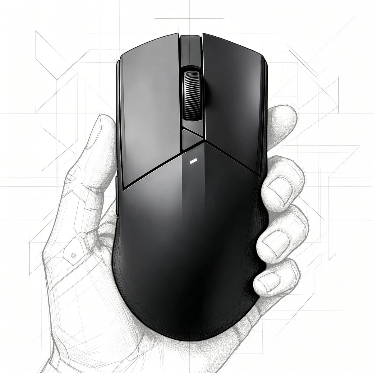 Wireless Mouse Rechargeable 3 Mode BT 2.4G Wired Lightweight 61g Gaming Mouse 12800 DPI 1000Hz Polling Rate Mouse for PC Laptop Office Gaming