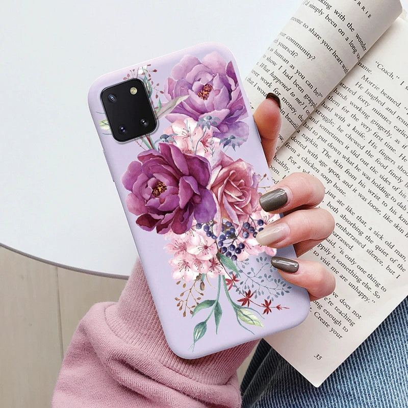Soft Case For Samsung Galaxy Note 10 Lite Phone Cover Cute Flowers Butterfly Fundas TPU Coque For Samsung Note 10 Lite Bumper