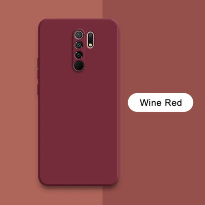 Original Square Liquid Silicone Case for Xiaomi Redmi 9 9A 9i 9T Power Camera Protective Cute Phone Back Cover Redmi9 T Fundas