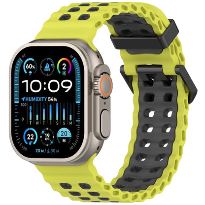 Ocean strap For Apple Watch Ultra 2 Band 49mm 46mm 45mm 44mm Two-Tone Sports Silicone Bracelet iWatch series 10 9 8 7 6 SE band