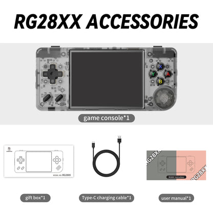 ANBERNIC RG28XX Handheld Game Console 2.83'' IPS Screen Video Output Portable Video Player Ebook Reader Player Gifts Mini