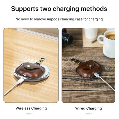 Genuine Leather Cover for AirPods Pro 3 Case AirPod Pro 2nd 1st Generation Bluetooth Wireless Headphones Charging Box with Hook