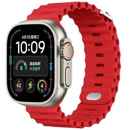 Ocean Silicone strap For Apple Watch Ultra 4 3 2 1 Band 49mm 12 11 10 9 8 7 46mm 45mm 41mm band iWatch 6 5 4 SE3 44mm 40mm 42mm