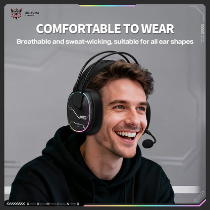 ONIKUMA X91 Wired Gaming Headset RGB 50MM Driver Surround Sound Noise Cancelling Mic Ergonomic Headphones For PC PS4 PS5 Switch