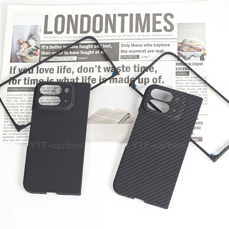 YTF-Carbon New Style for Google Pixel 9/10 Pro Fold Kevlar Carbon Fiber Hinge Protection Cover Ultrathin 11 Pro Fold Phone Case