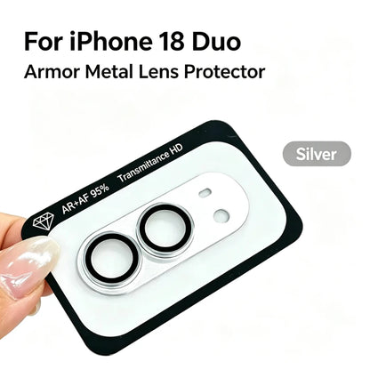 Metal Armor Camera Lens Protector for iPhone 18 Duo Matte Alloy Full Cover Rear Lens Cap Anti-Scratch Shockproof HD Lens Film