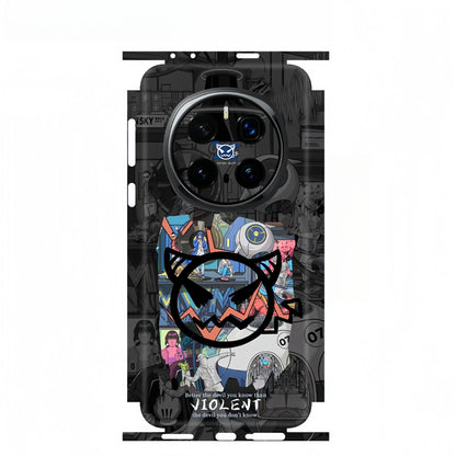 Cute Pattern Matte Film Skin Phone Back + Sides Sticker For Honor Magic 8 7 6 6pro Cartoon Full Cover Wrap