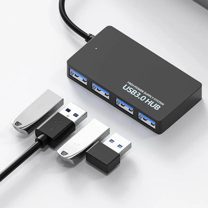 High speed USB3.0 Hub, Ultra Slim 4 Port Multi Splitter Extension Expansion Adapter Cable For PC Laptop, Desktop, Printer