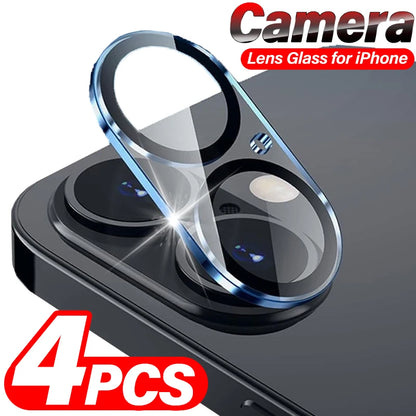 4Pcs Camera Protector For iPhone 17 16 15 14 13 Pro Max Mini 17Air Tempered Glass Len Screen Protectors Film For iPhone 17 16