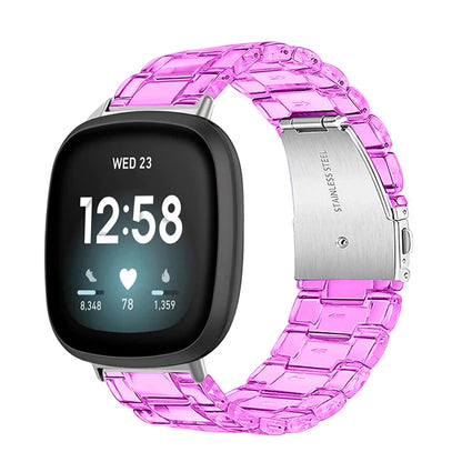 Newest Transparent Resin Strap for Fitbit  Versa 3 4 Lite Sense for Fitbit Versa2 Smartwatch Bracelet Watchband Accessories
