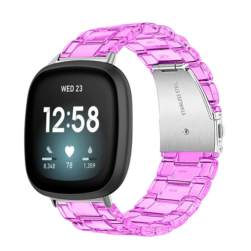 Newest Transparent Resin Strap for Fitbit  Versa 3 4 Lite Sense for Fitbit Versa2 Smartwatch Bracelet Watchband Accessories