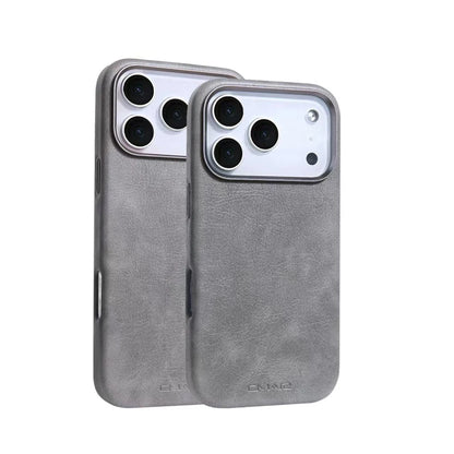 Magnetic Leather Texture for MagSafe Phone Case for IPhone 17 16pro Max 15 14 Pro 13 Wireless Charging Alloy Lens Bumper Cover