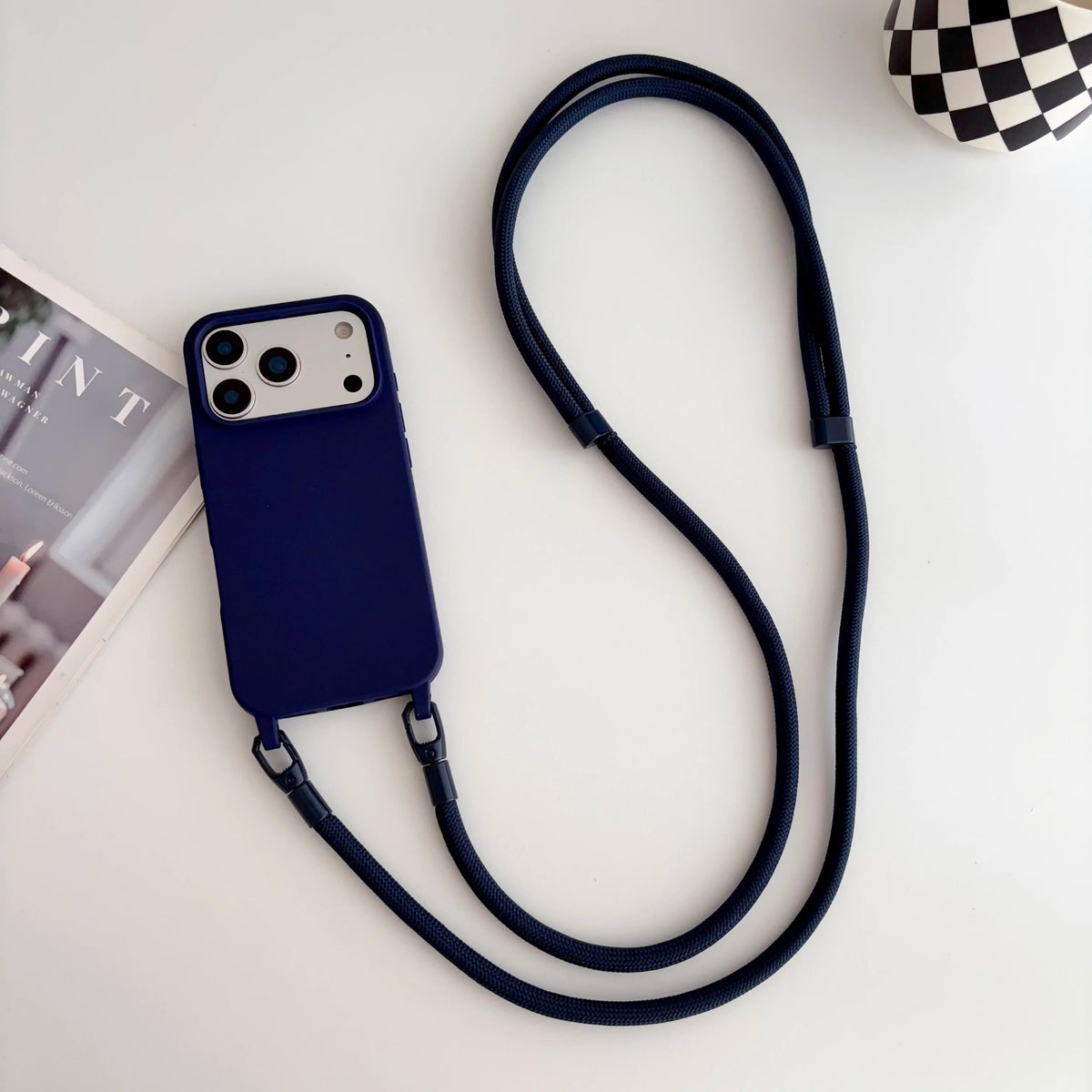Candy Crossbody Necklace Strap Phone Case For iPhone 17 Pro Max Air 16 15 14 Plus 13 Pro Max 16e 17e Simple Lanyard Soft Cover