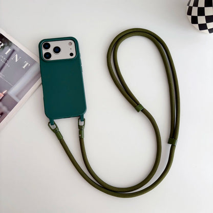 Candy Crossbody Necklace Strap Phone Case For iPhone 17 Pro Max Air 16 15 14 Plus 13 Pro Max 16e 17e Simple Lanyard Soft Cover