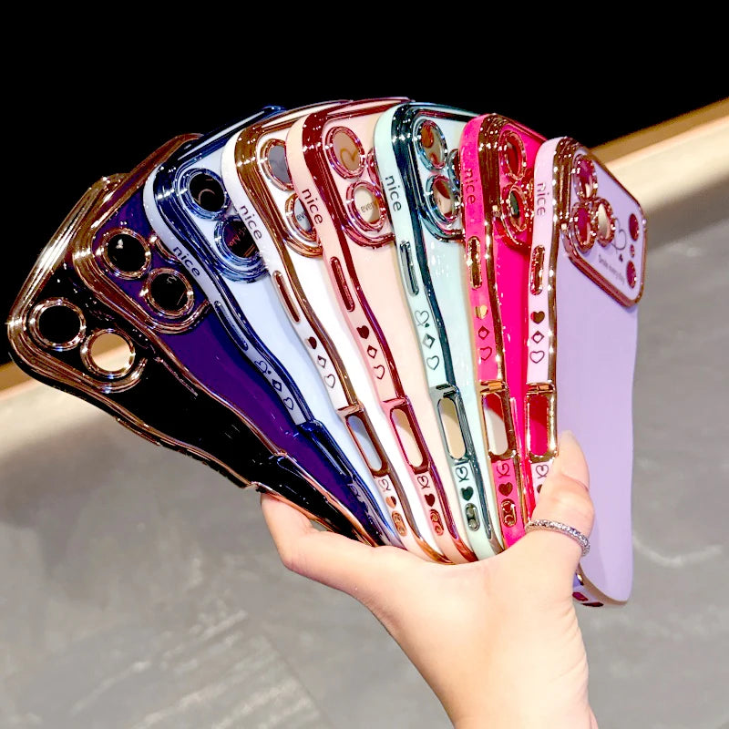 Plating Soft Wave Case For iPhone 17 Air 16E 16 15 14 13 12 11 Pro Max 17Pro 16Pro 15Pro 14Pro IPhone16 IPhone15 IPhone14 Cover