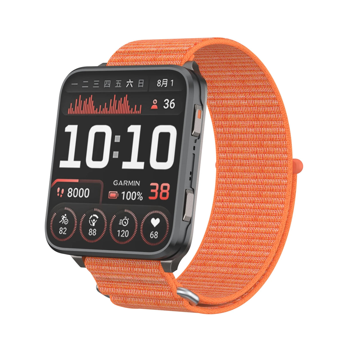 For Garmin Venu X1 Watch Strap Nylon Two-Section Wristband Smart Breathable Metal Mid-Ring Loop Replacement Watch Strap