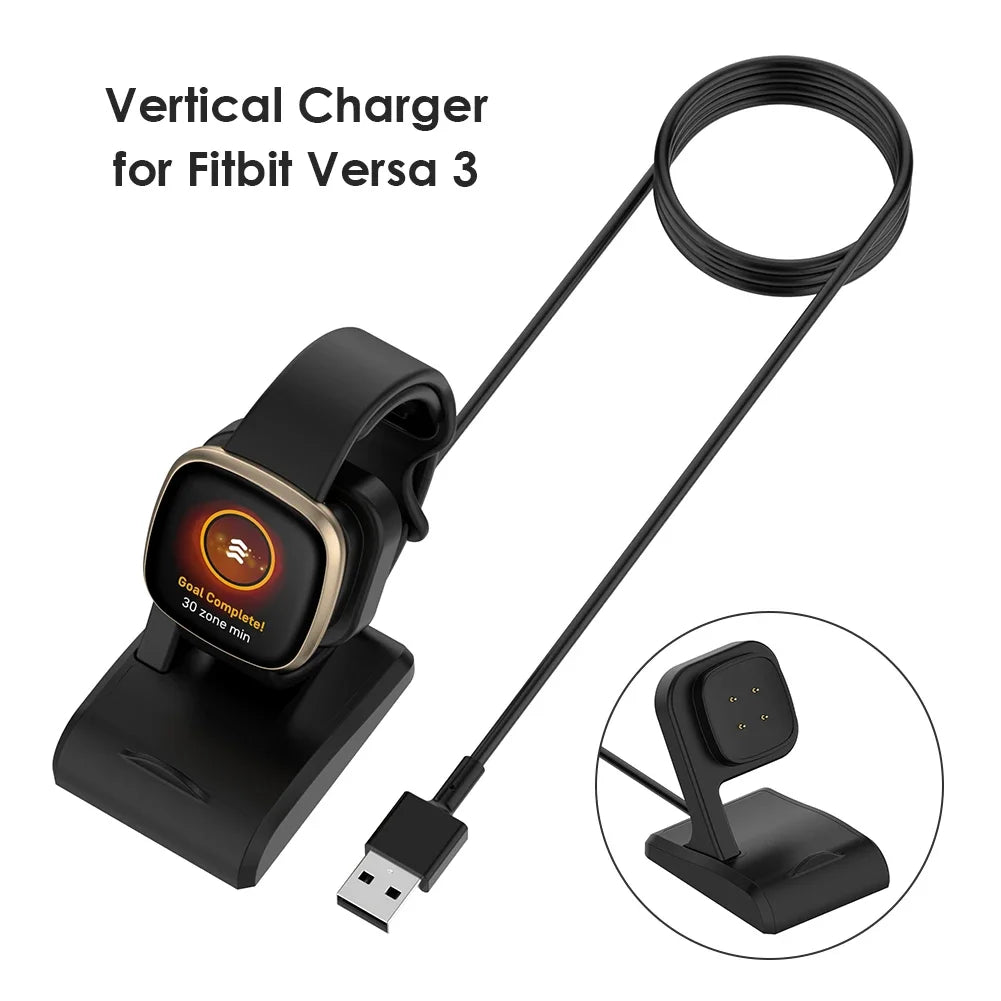 Charging Cable For Fitbit Versa 3 4 /Fitbit Sense 2 Smart Watch Replacement USB Charger Dock Station Power Adapter