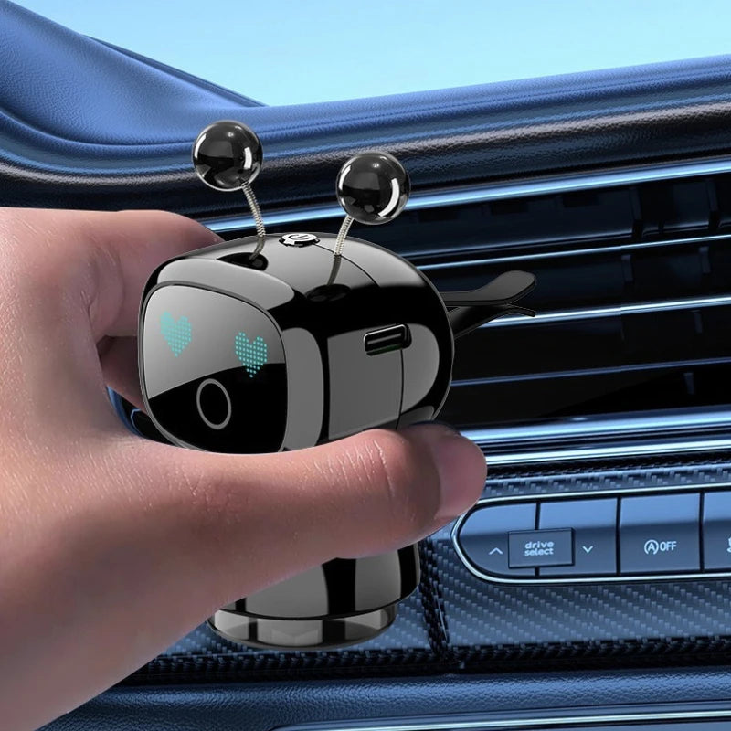 Cute Robot Smart Car Aroma Diffuser Car Air Outlet Fragrance Air Purifier Car Interior Decor Gift Electric Air Freshener