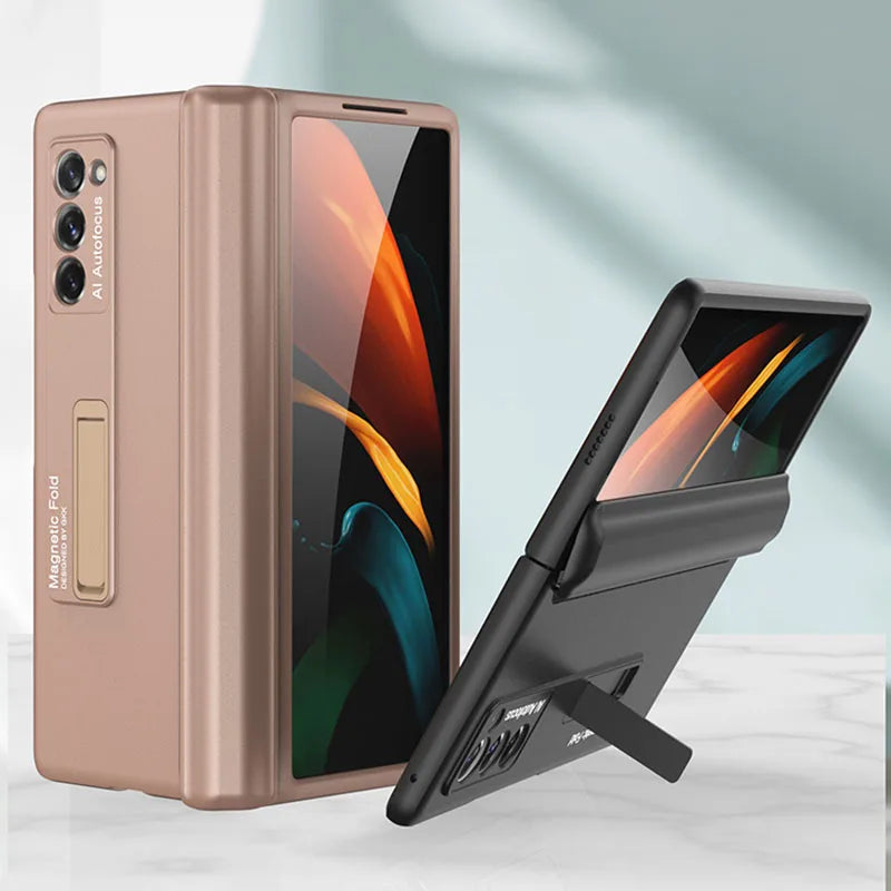 For Samsung Galaxy Z Fold 2 Magnetic Hinge All-included Case 5G Shockproof Protection Stand Matte Cover For Galaxy Z Fold2 Case