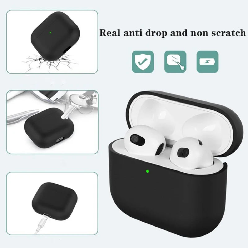 Liquid Silicone Soft Earphone Case for AirPods Pro 3 2 2025 Generation Air Pods 5 4 1 Pro3 Pro2 3rd Gen Headphone Cover Sleeve
