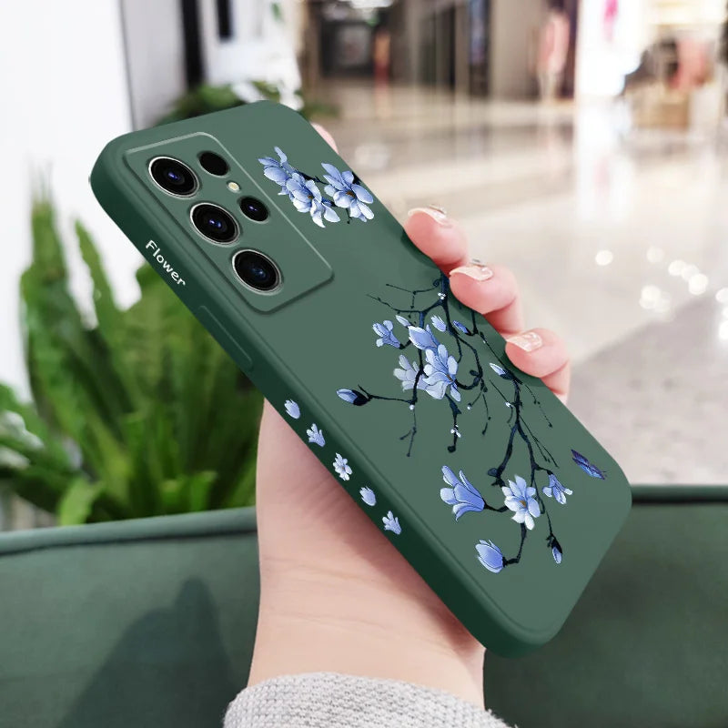 Blooming Orchid Phone Case For Samsung Galaxy S25 S24 S23 S22 S21 S20 S10 Ultra Plus FE Note 20 Ultra 10 Plus Cover
