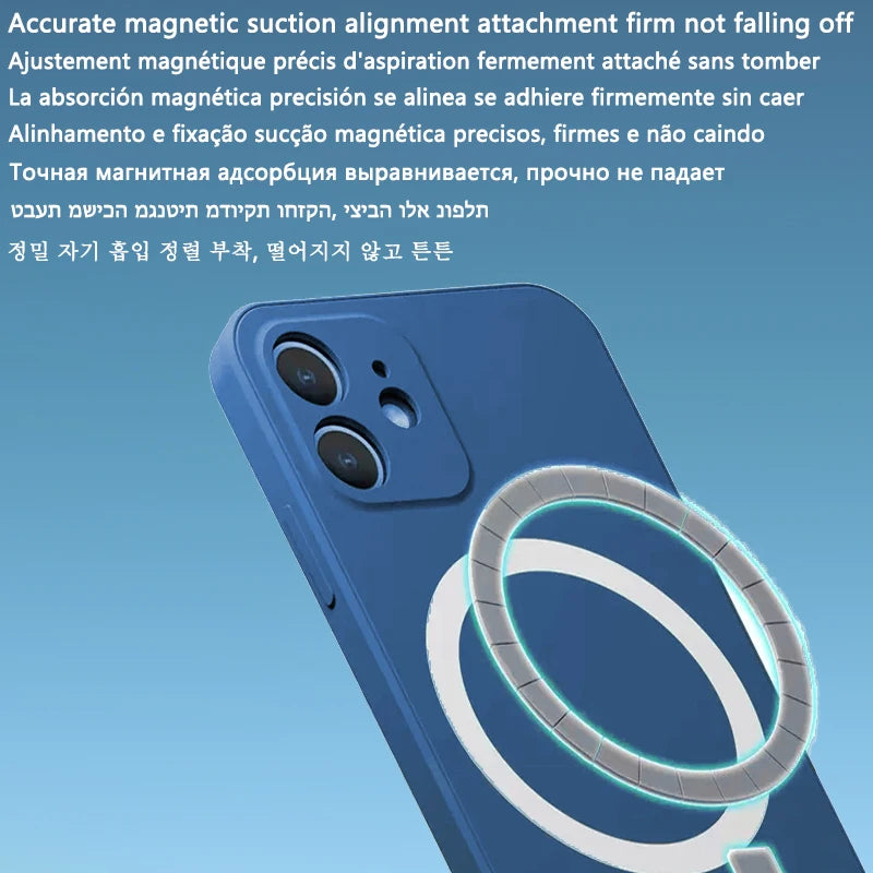 For Apple Magnetism Cover Original Liquid Silicone Magsafe Case Iphone 14 13 12 Mini 11 Pro Max X Xs Xr 7 8 Plus Se 202 Flocking